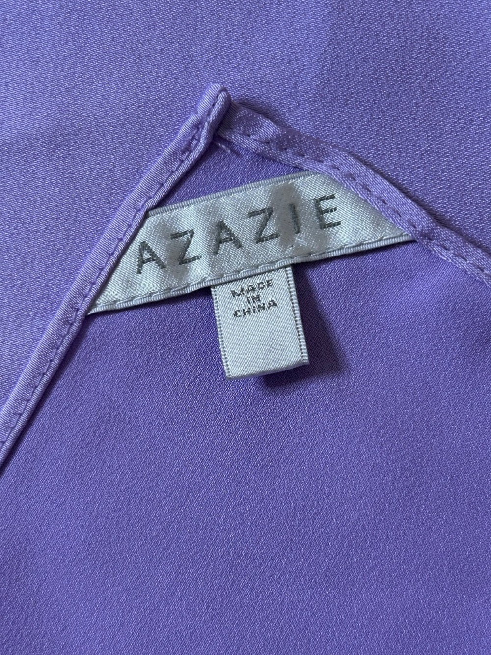 Azazie Purple Solid Satin Polyester Blend Pocket Square/ Hankerchief